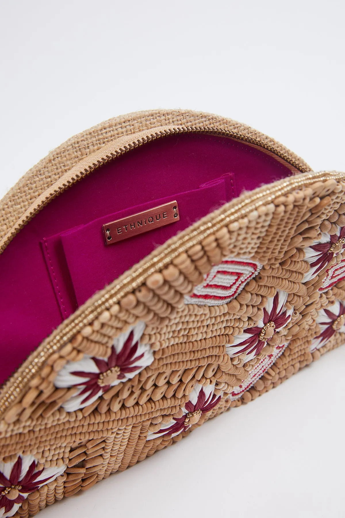 FLORAL RAFFIA BEADED WRISTLET