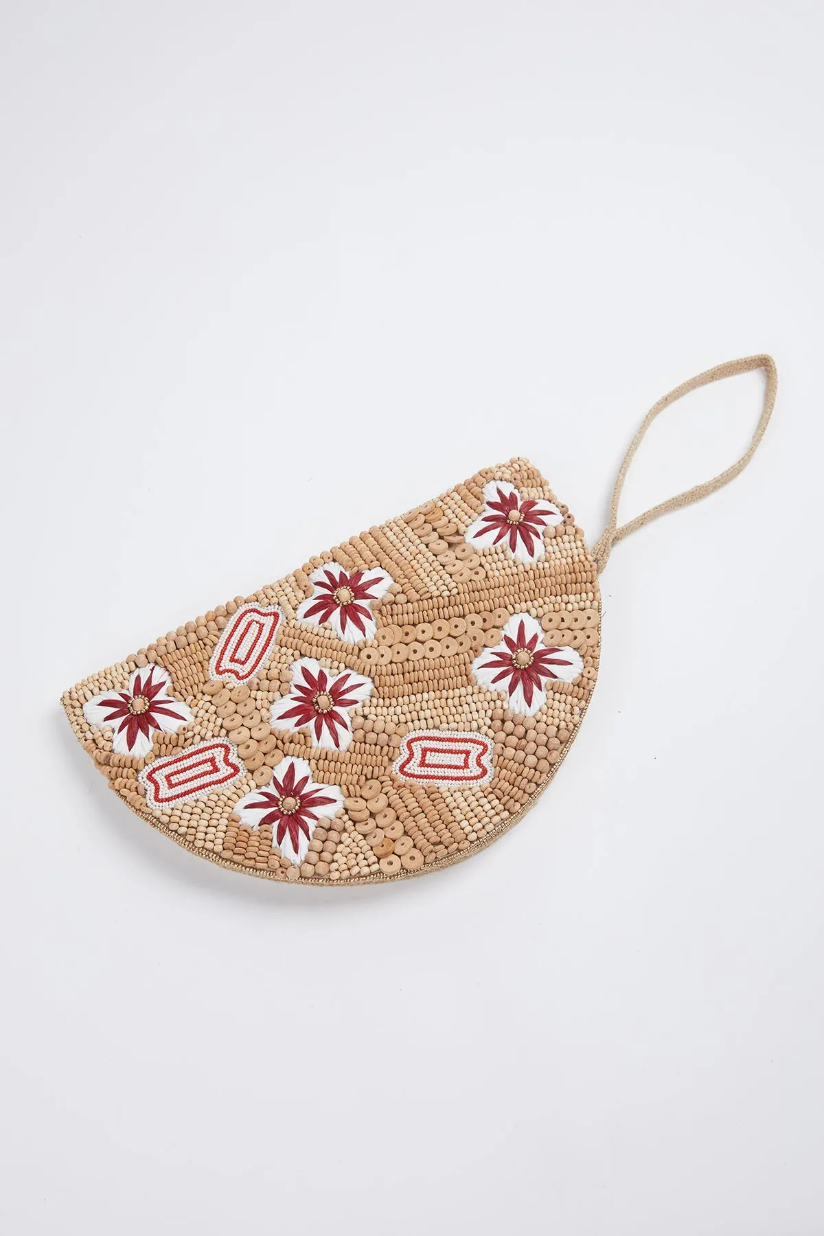 FLORAL RAFFIA BEADED WRISTLET
