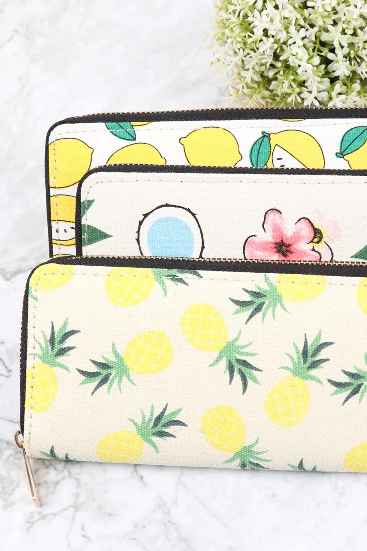 FLOWER DIGITAL PRINTED ZIPPER WALLET