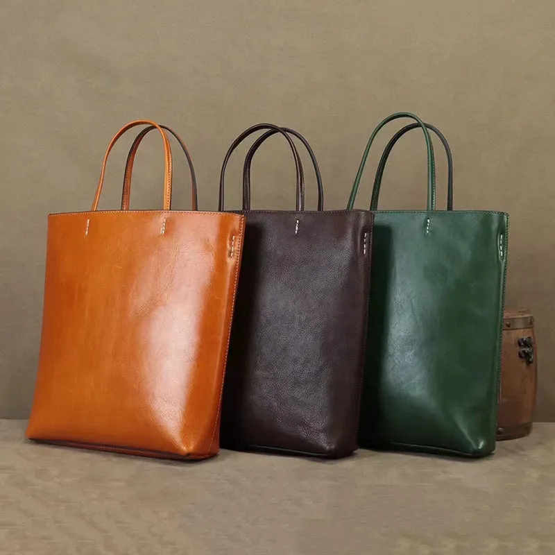 Full Grain Leather Tote Bag Women Leather Purse Leather Shopping Bag Woman Shoulder Bag Everyday Use Tote