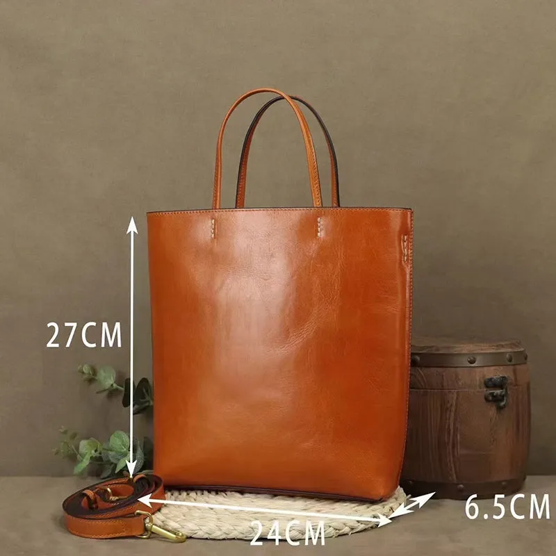 Full Grain Leather Tote Bag Women Leather Purse Leather Shopping Bag Woman Shoulder Bag Everyday Use Tote