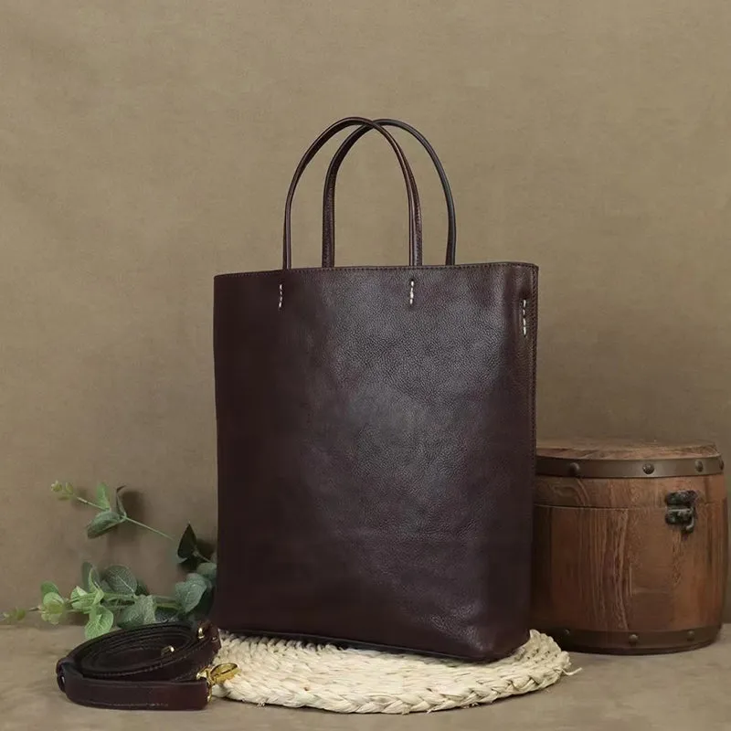 Full Grain Leather Tote Bag Women Leather Purse Leather Shopping Bag Woman Shoulder Bag Everyday Use Tote