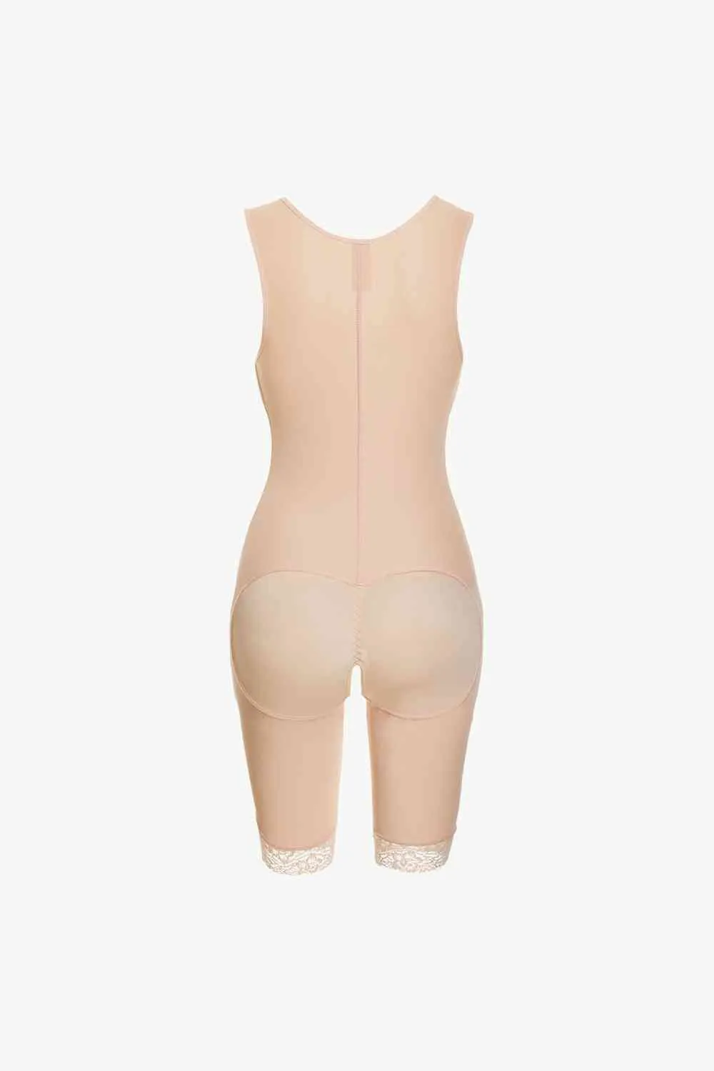Full Size Lace Trim Shapewear with Zipper