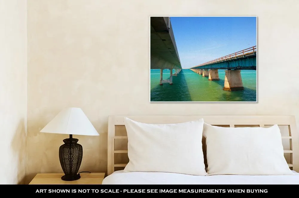 Gallery Wrapped Canvas, Bridges Going To Infinity Seven Mile Bridge In Key West Florida
