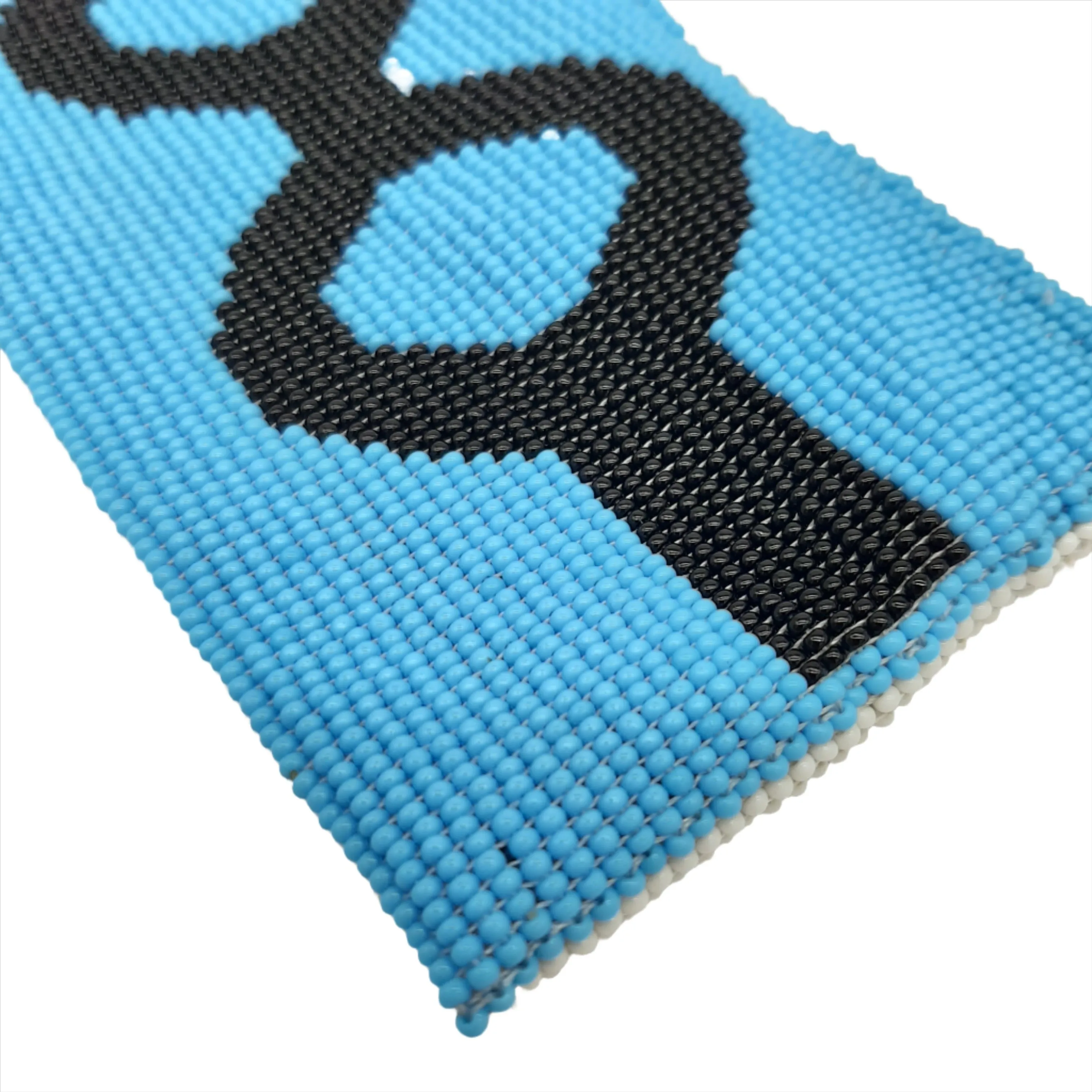 Glass Bead Eyeglass Case - BLACK SPECS ON WHITE GROUND
