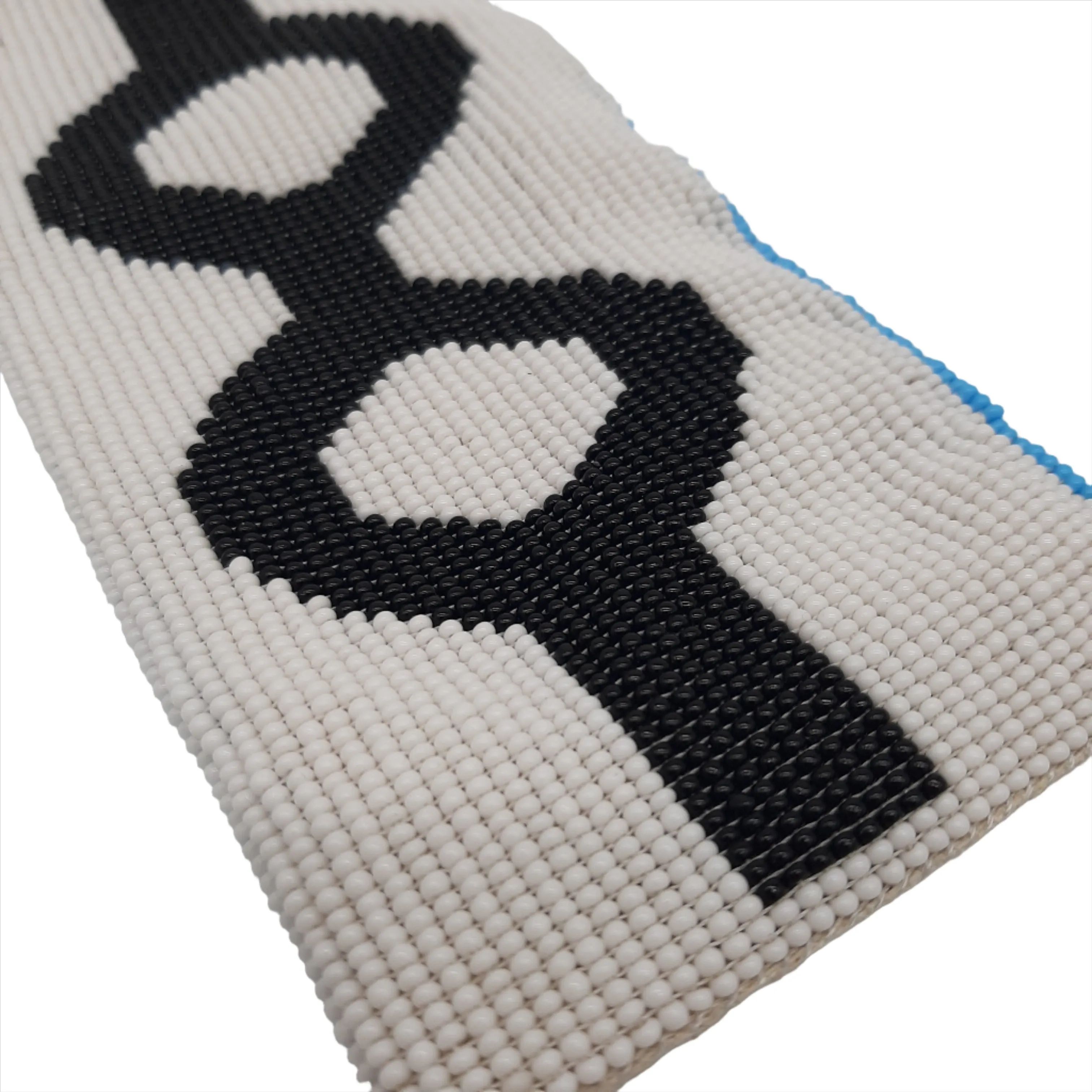 Glass Bead Eyeglass Case - BLACK SPECS ON WHITE GROUND