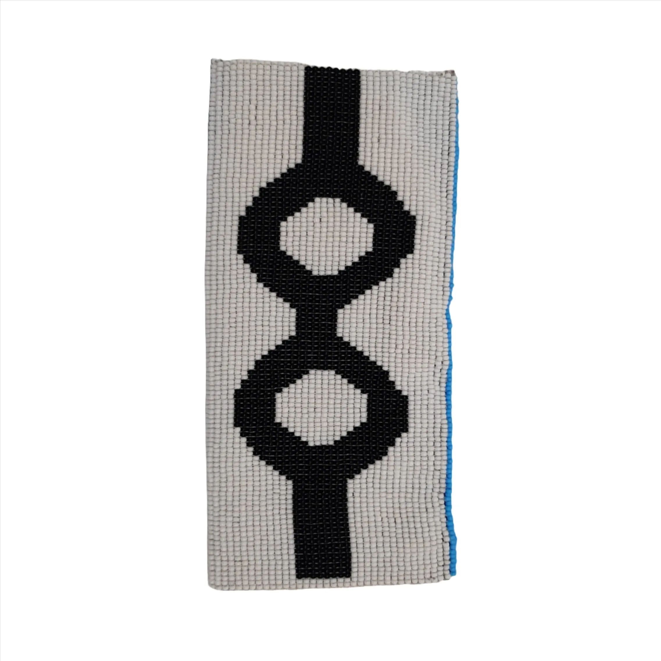 Glass Bead Eyeglass Case - BLACK SPECS ON WHITE GROUND