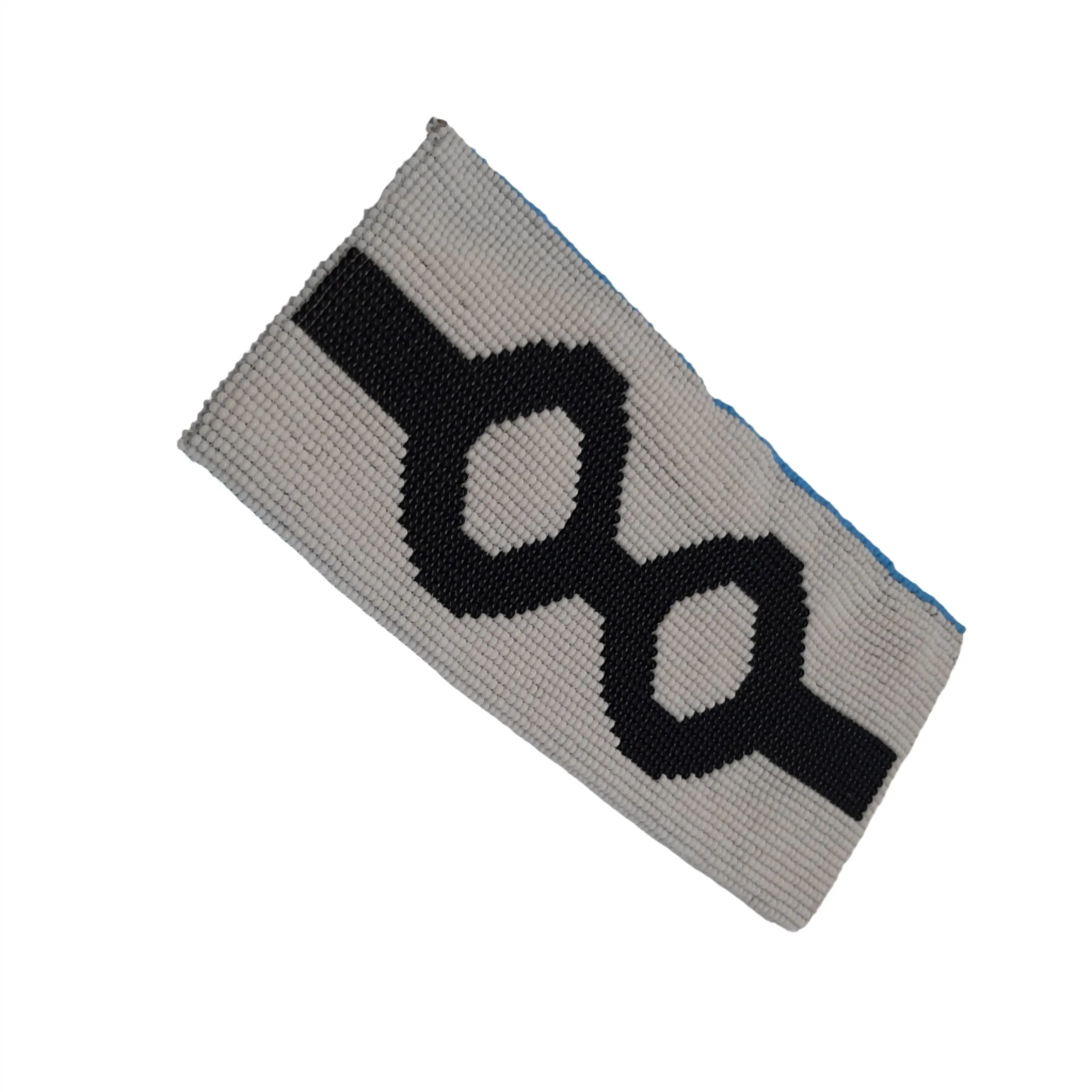 Glass Bead Eyeglass Case - BLACK SPECS ON WHITE GROUND