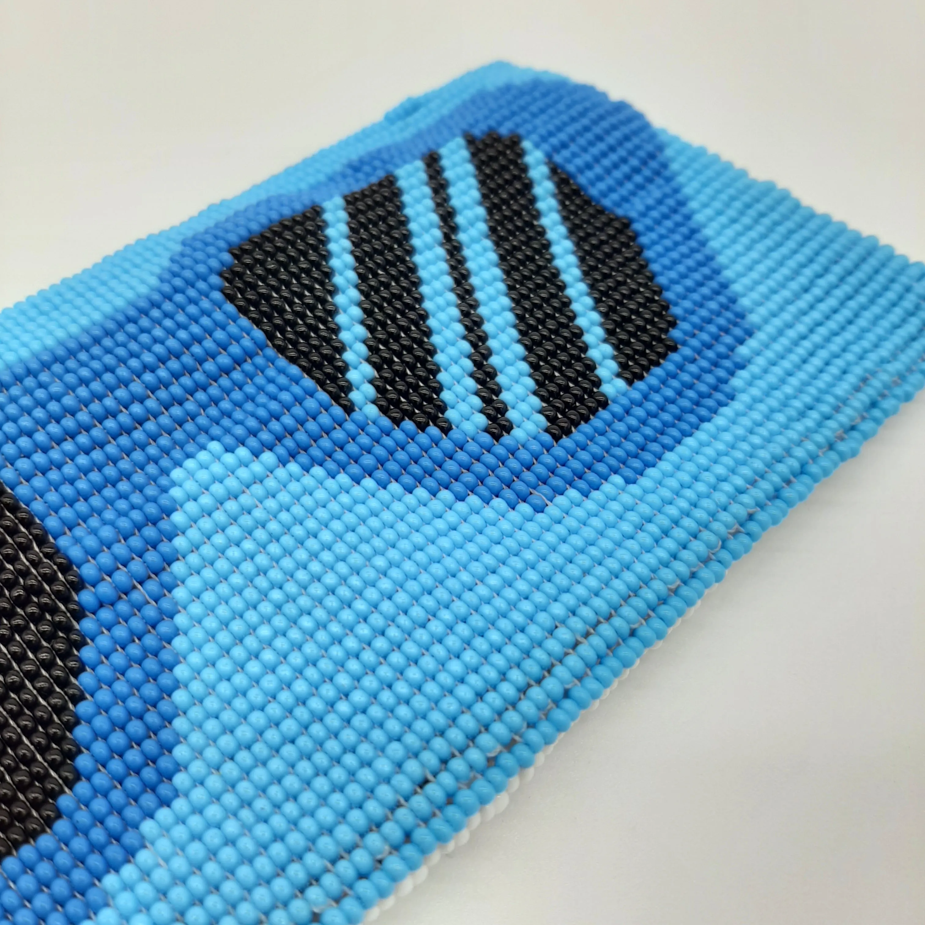 Glass Bead Eyeglass Case - TURQUOISE SPECS ON WHITE GROUND