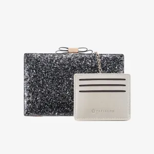 GLITTERY RIBBON CLUTCH