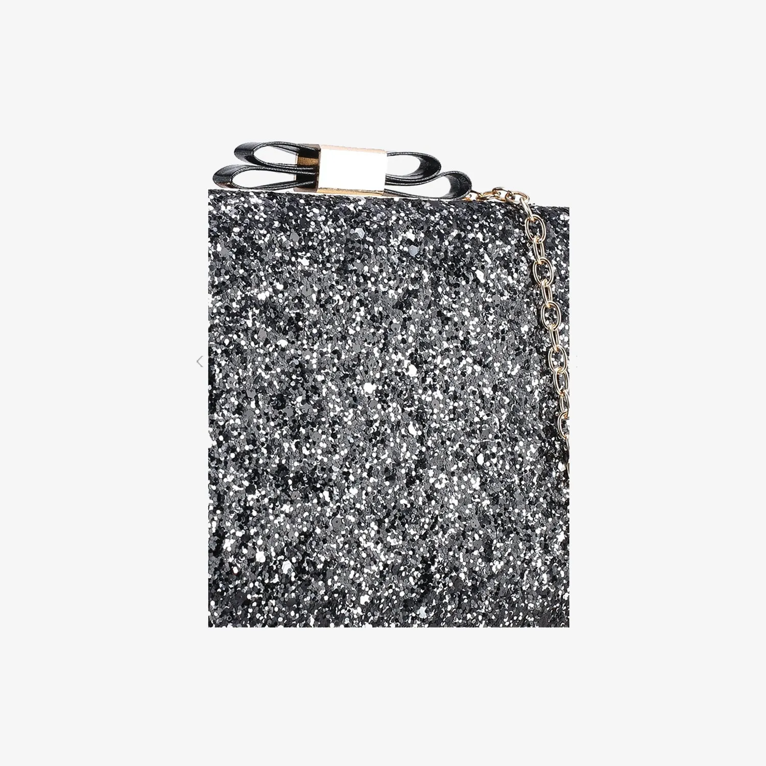GLITTERY RIBBON CLUTCH