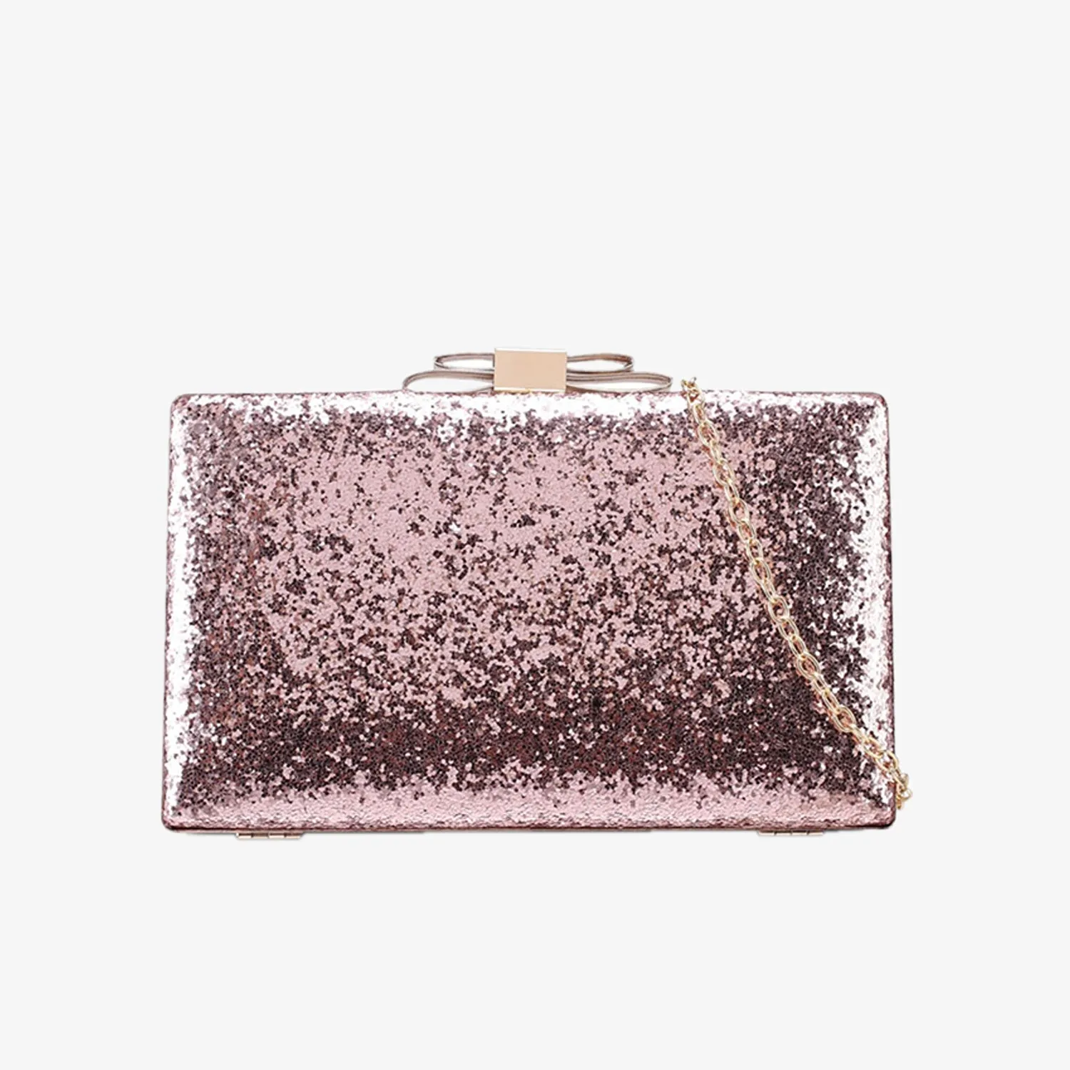 GLITTERY RIBBON CLUTCH