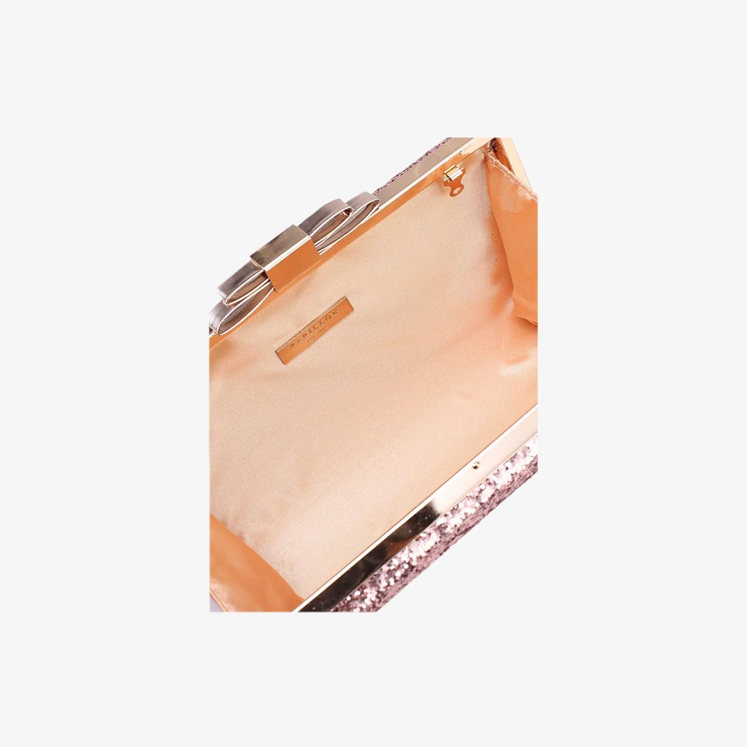 GLITTERY RIBBON CLUTCH