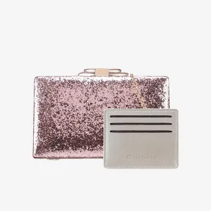 GLITTERY RIBBON CLUTCH