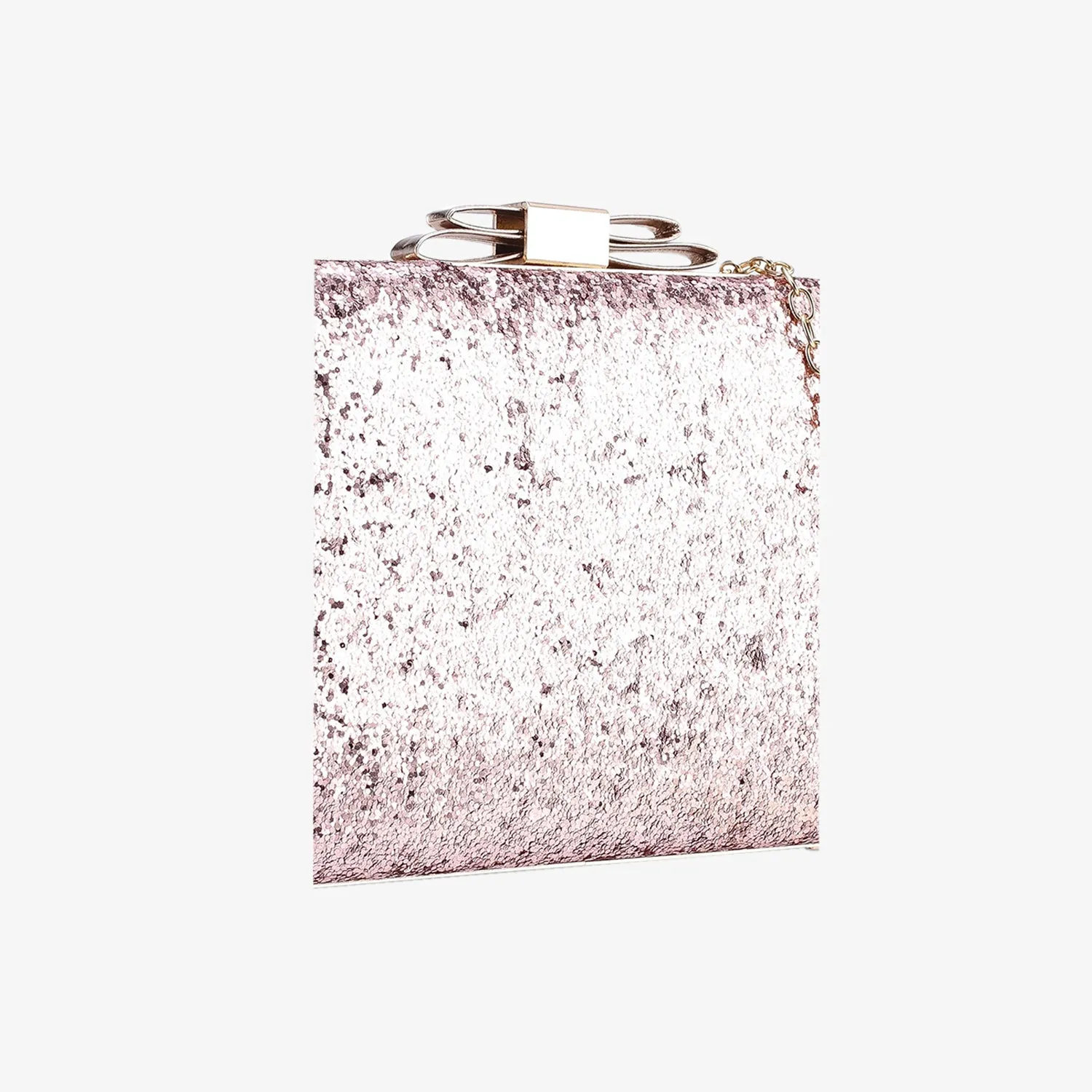 GLITTERY RIBBON CLUTCH