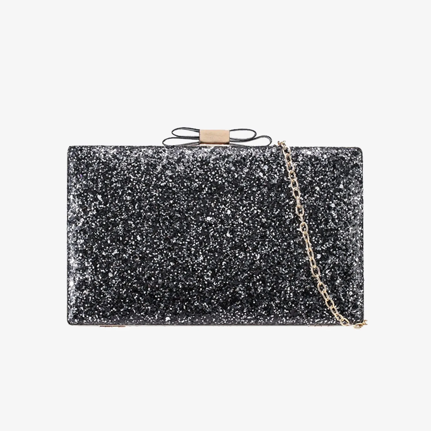 GLITTERY RIBBON CLUTCH