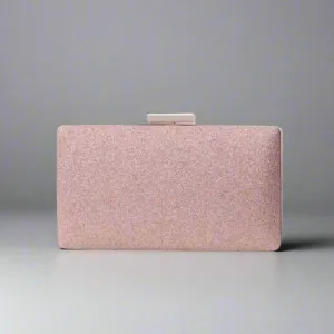 Glittery Rose Gold Clutch Evening Bag