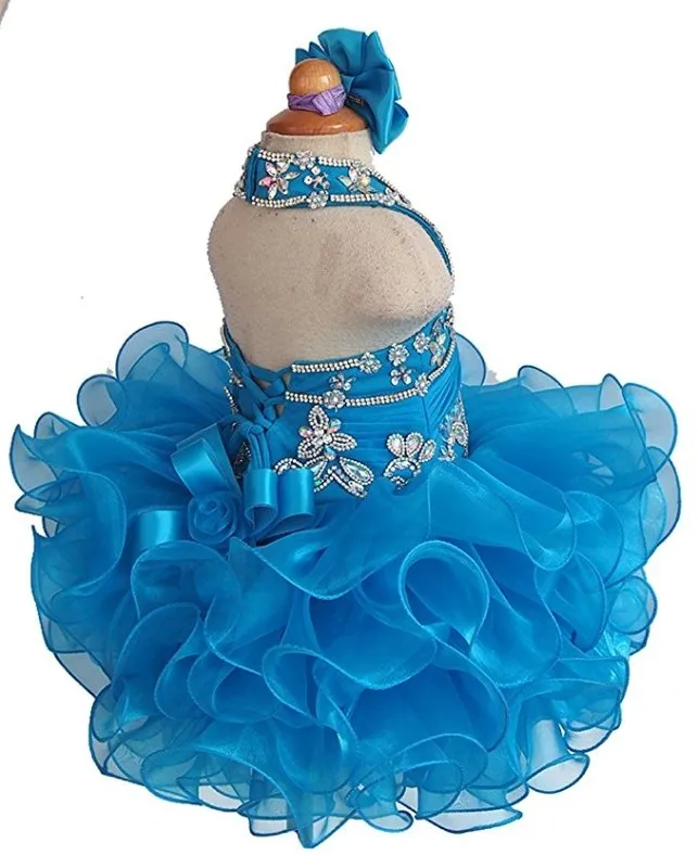 Glitz Beaded Bodice Little Girl/Kids/Child Cupcake Pageant Dress