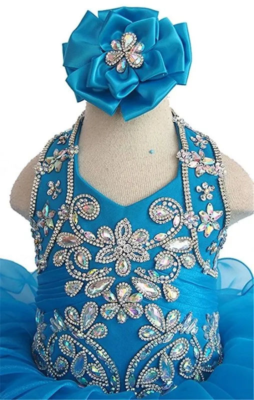 Glitz Beaded Bodice Little Girl/Kids/Child Cupcake Pageant Dress