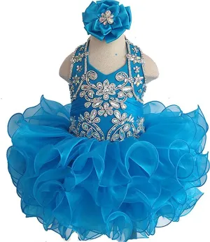 Glitz Beaded Bodice Little Girl/Kids/Child Cupcake Pageant Dress