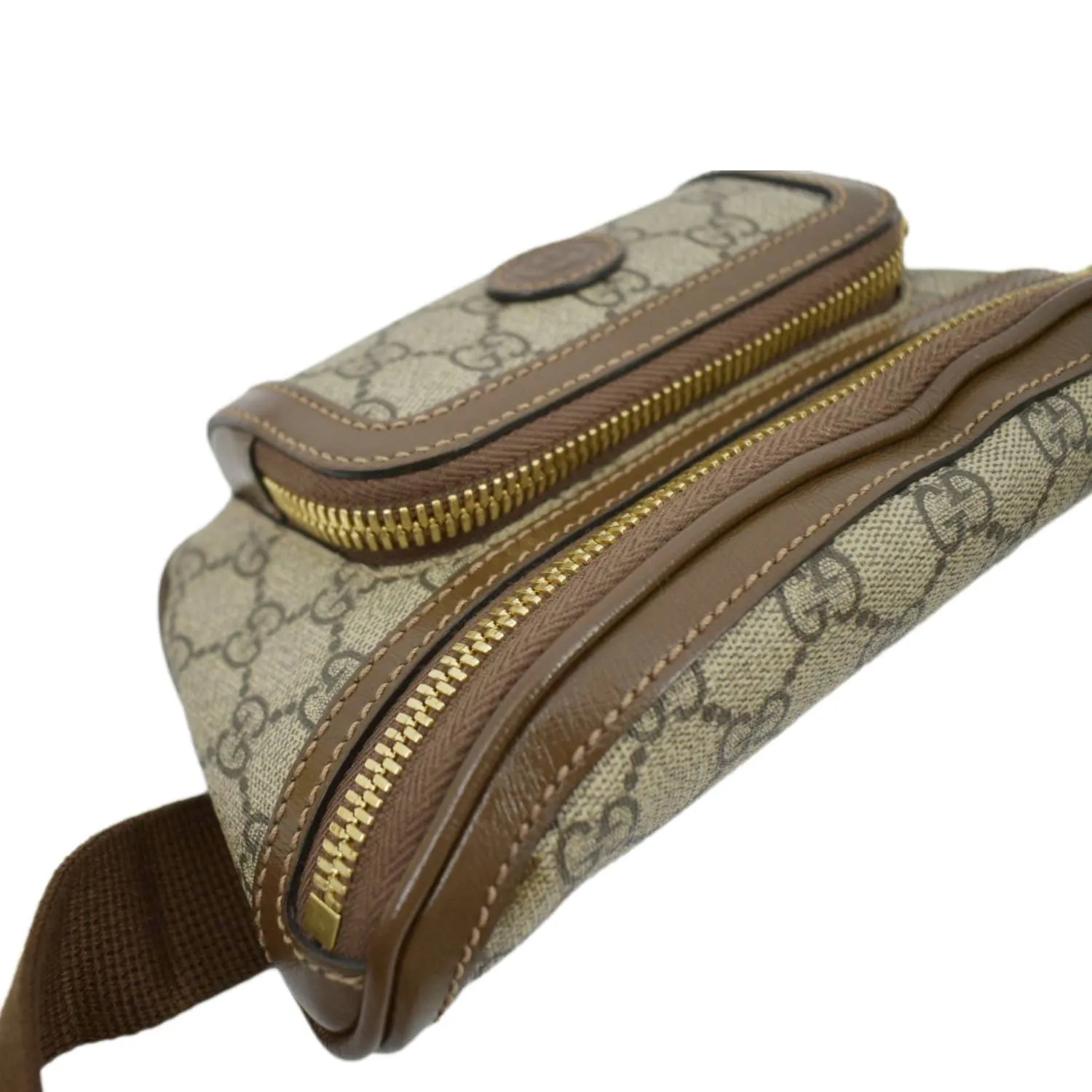 GUCCI Interlocking G Supreme Canvas Belt Bag Beige 682933