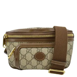 GUCCI Interlocking G Supreme Canvas Belt Bag Beige 682933