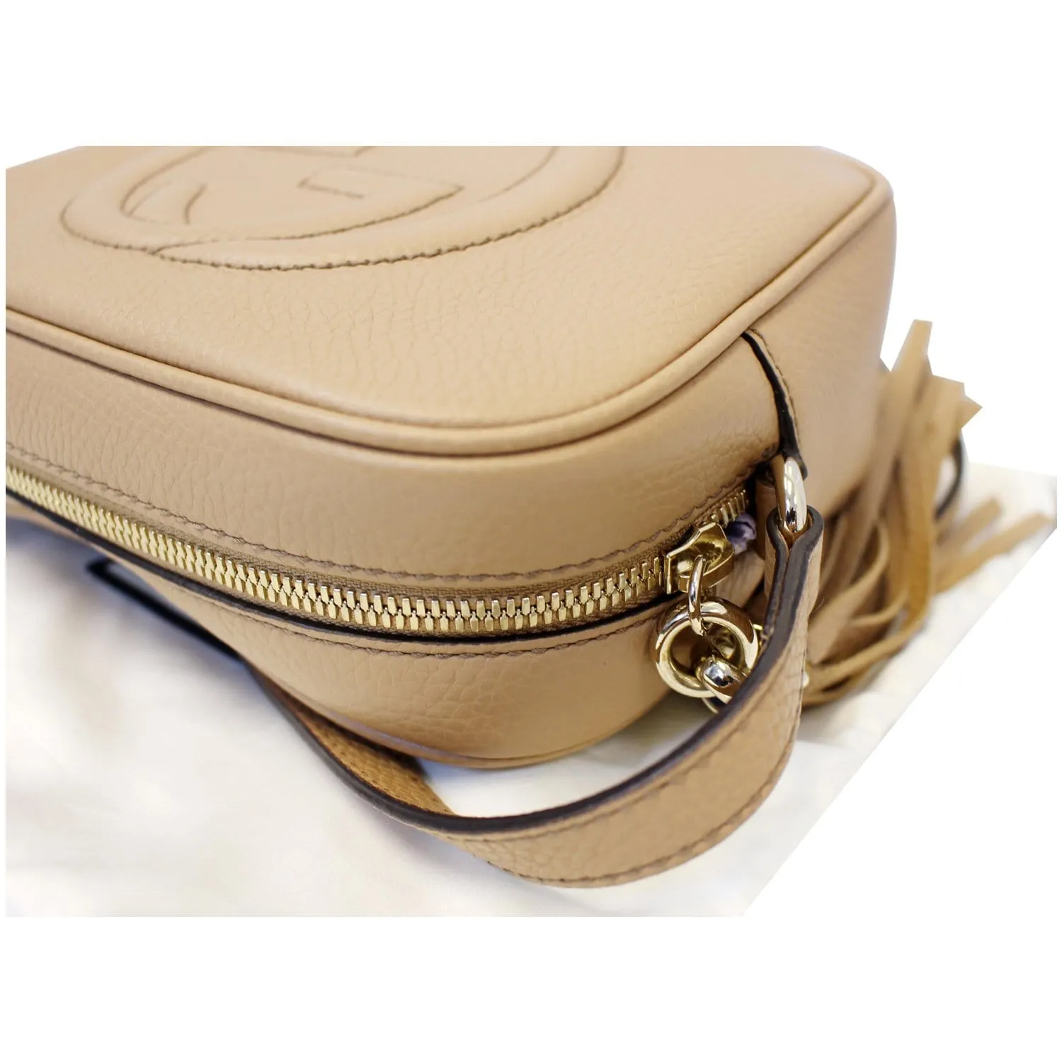 GUCCI Soho Disco Pebbled Leather Small Crossbody Bag