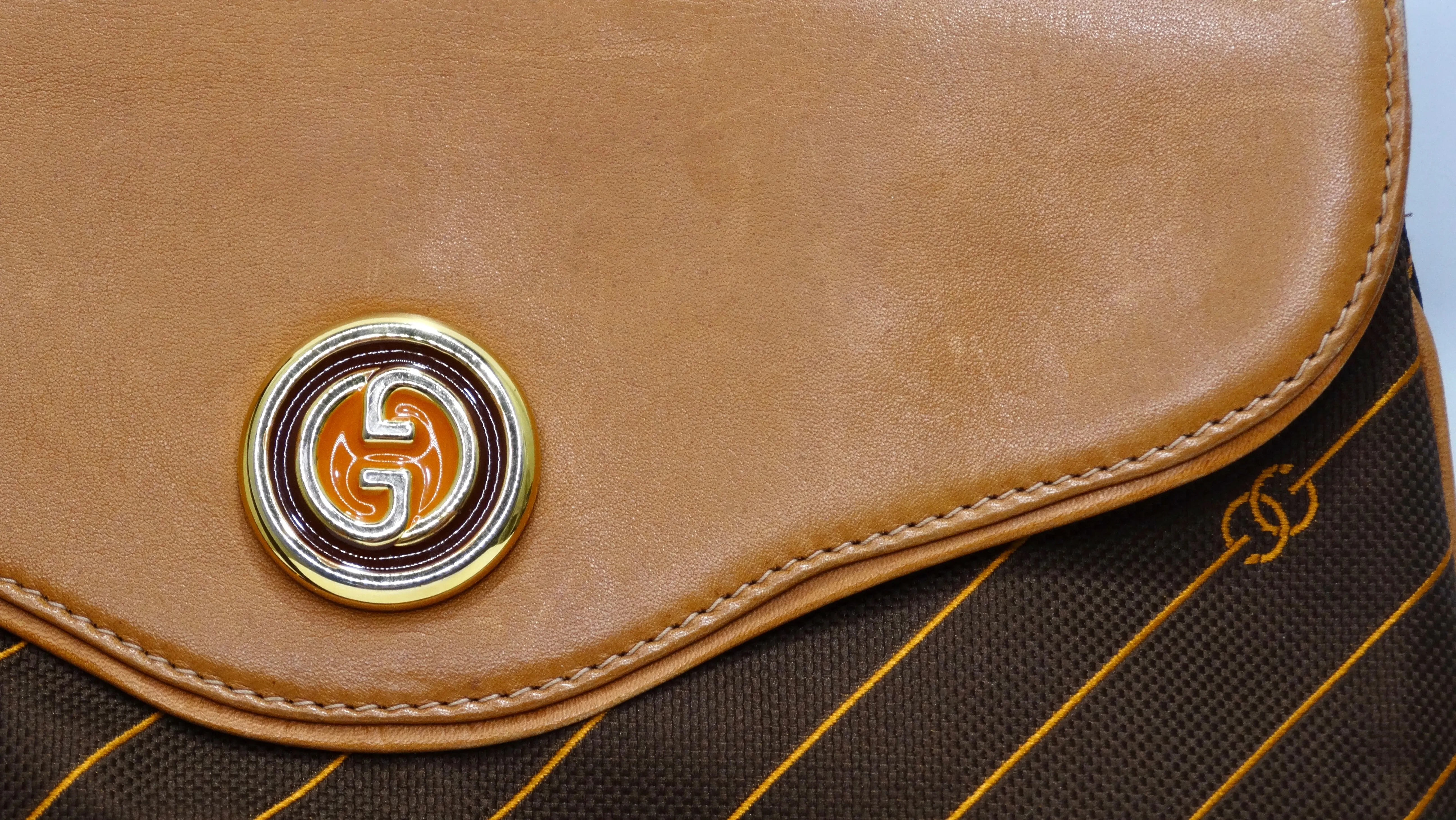 Gucci Striped Monogram Vintage Handbag