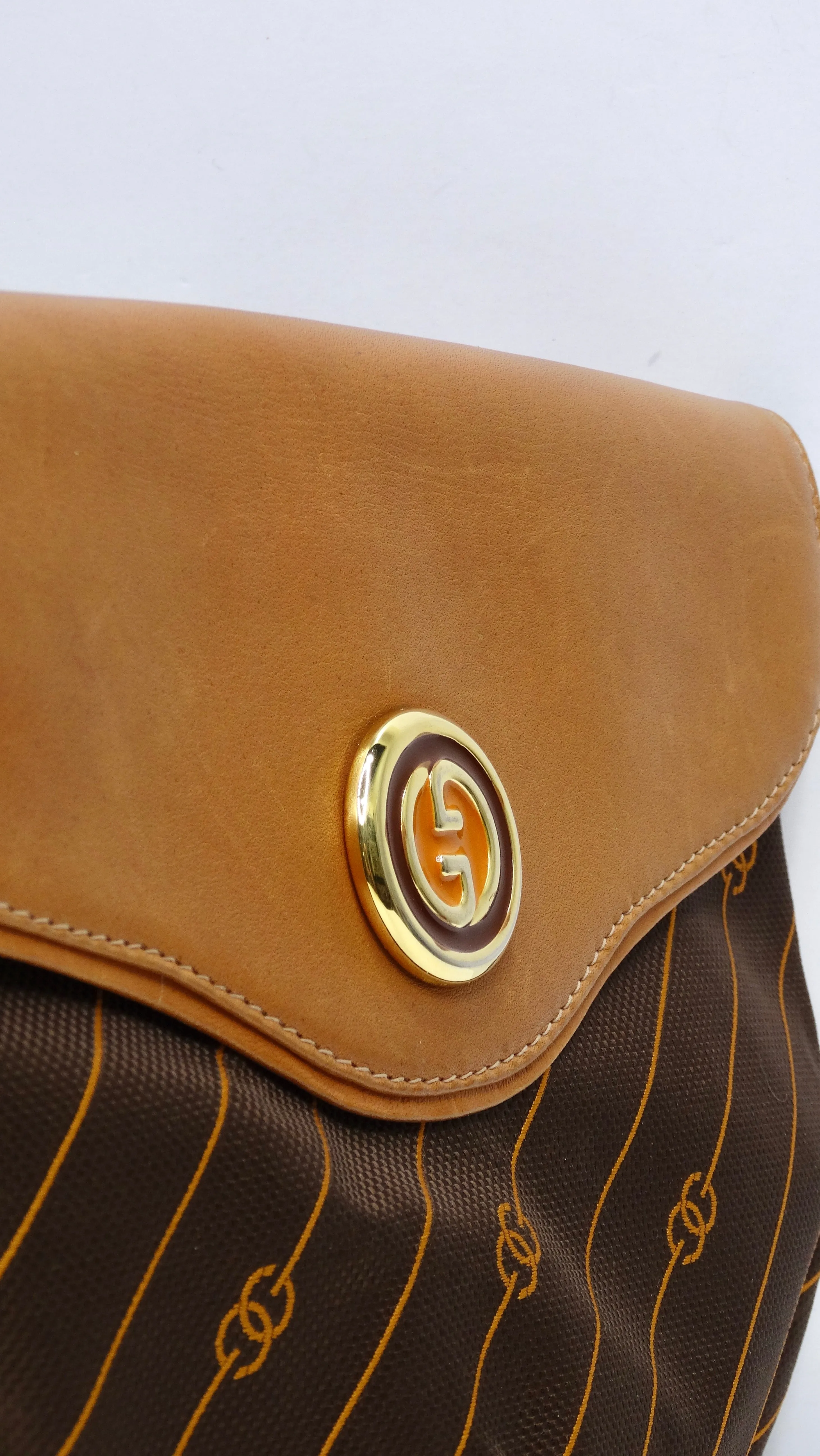 Gucci Striped Monogram Vintage Handbag