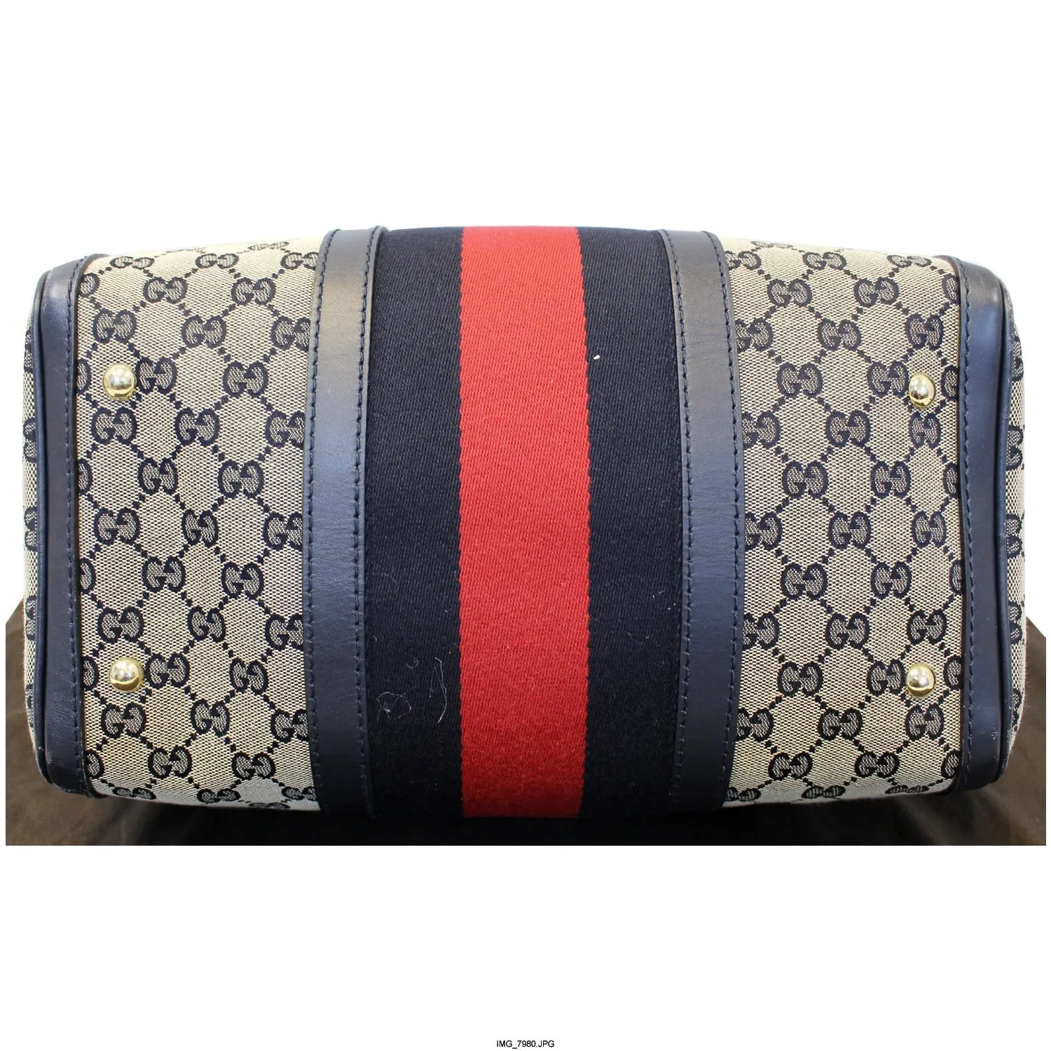 GUCCI Web Medium Original GG Boston Bag with Signature Web 247205