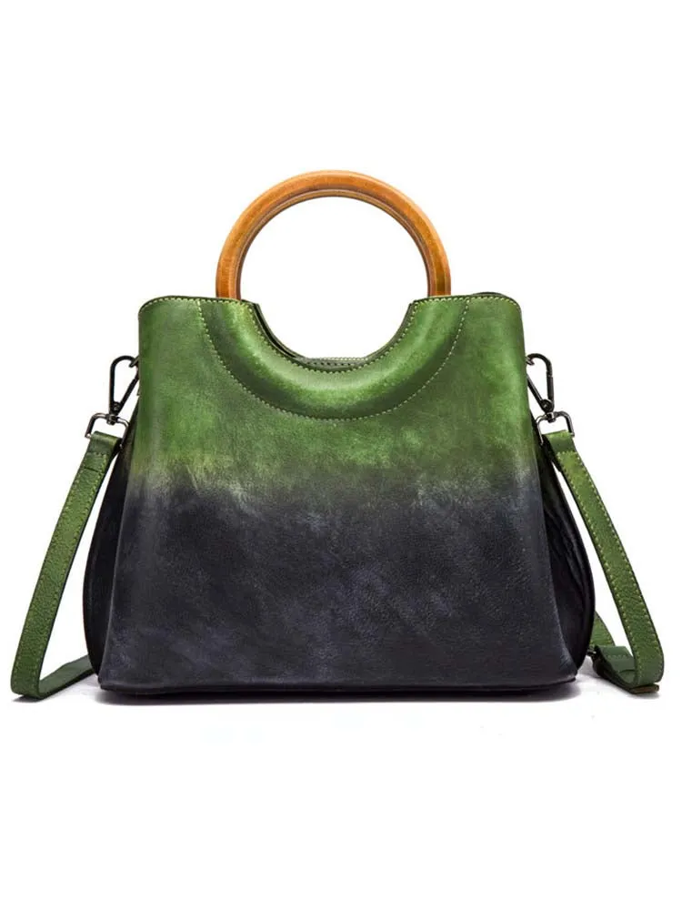 Handmade Retro Wipe Cowhide Cross Body Bag