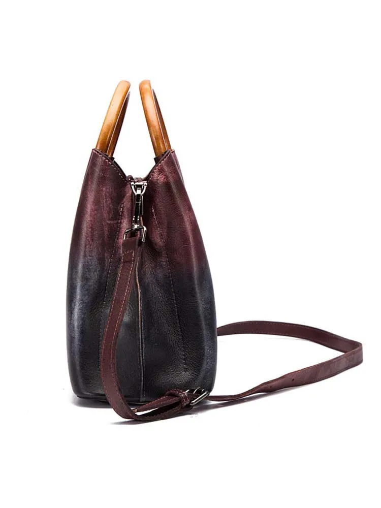 Handmade Retro Wipe Cowhide Cross Body Bag