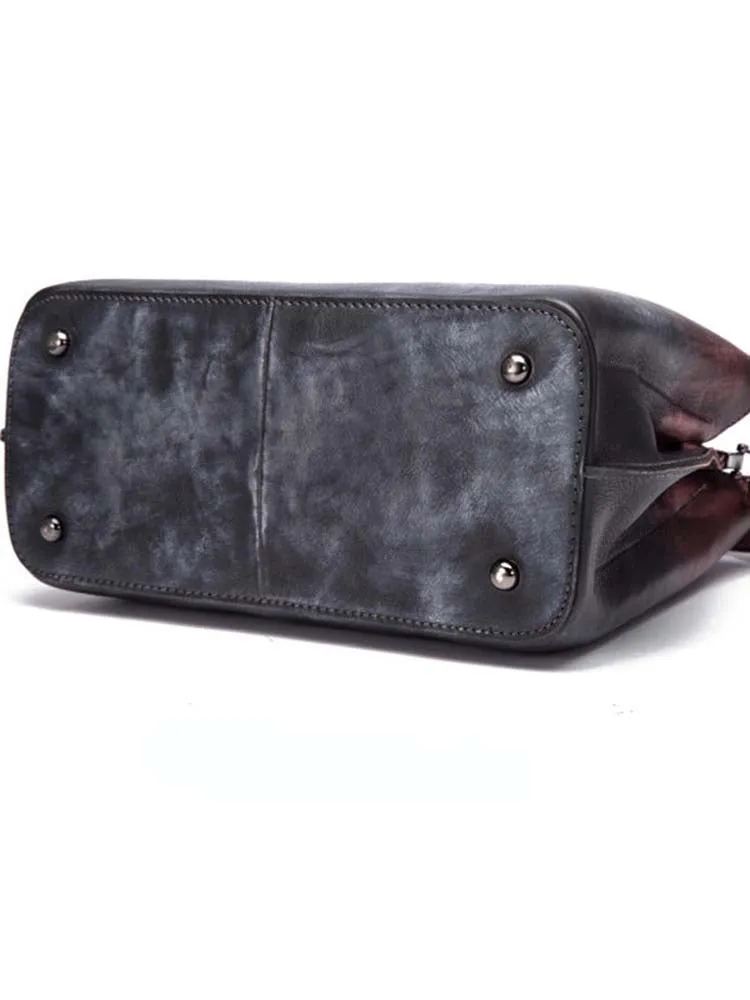 Handmade Retro Wipe Cowhide Cross Body Bag