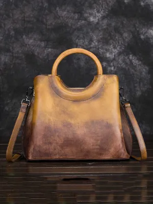 Handmade Retro Wipe Cowhide Cross Body Bag