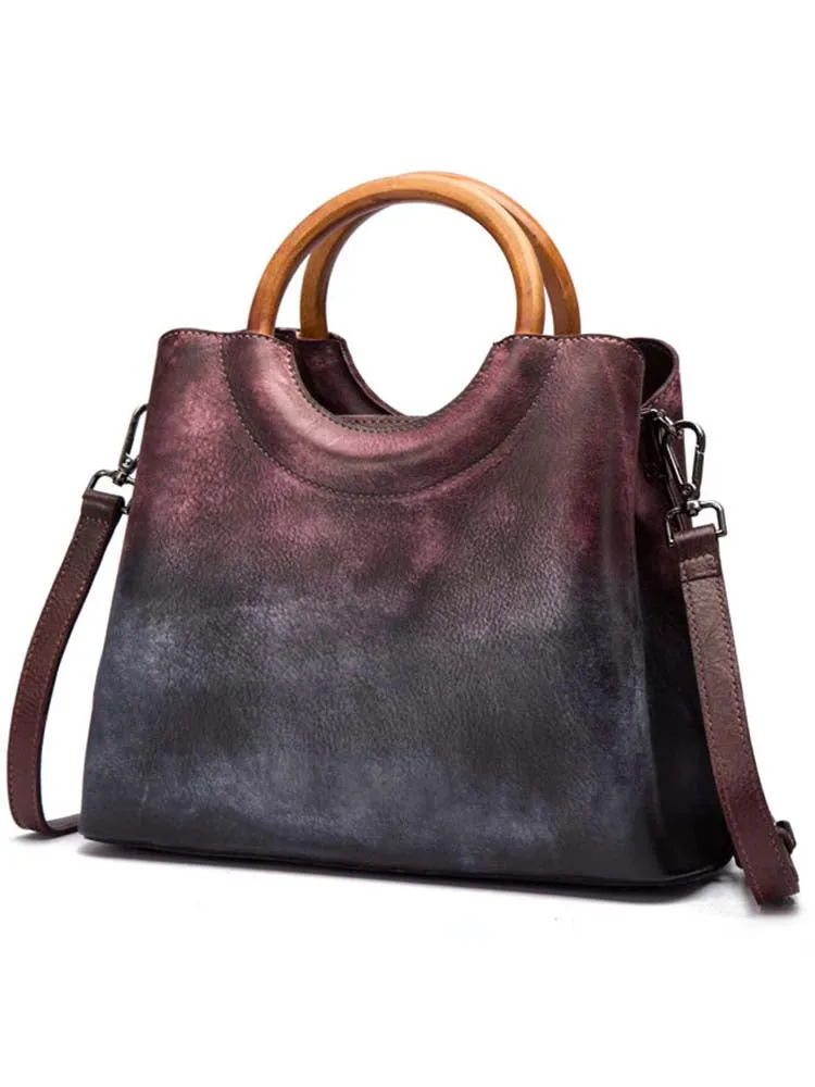 Handmade Retro Wipe Cowhide Cross Body Bag