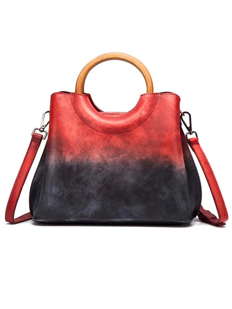 Handmade Retro Wipe Cowhide Cross Body Bag