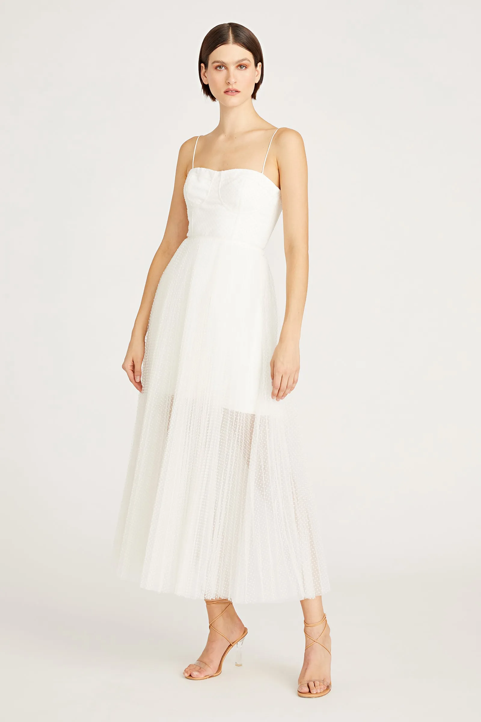 Harper Midi Dress in White by ML Monique Lhuillier - RENTAL