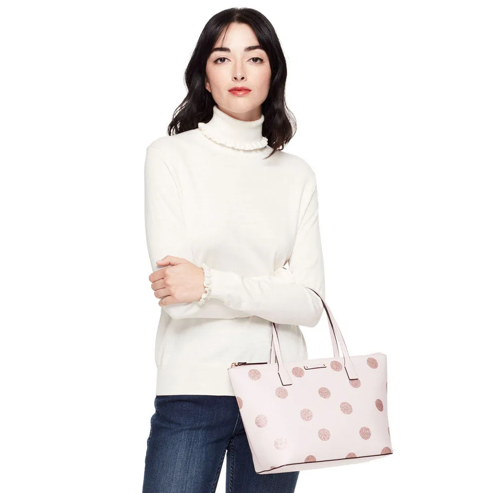 Haven Lane Hani Plum Dawn Glitter Polka Dots Tote