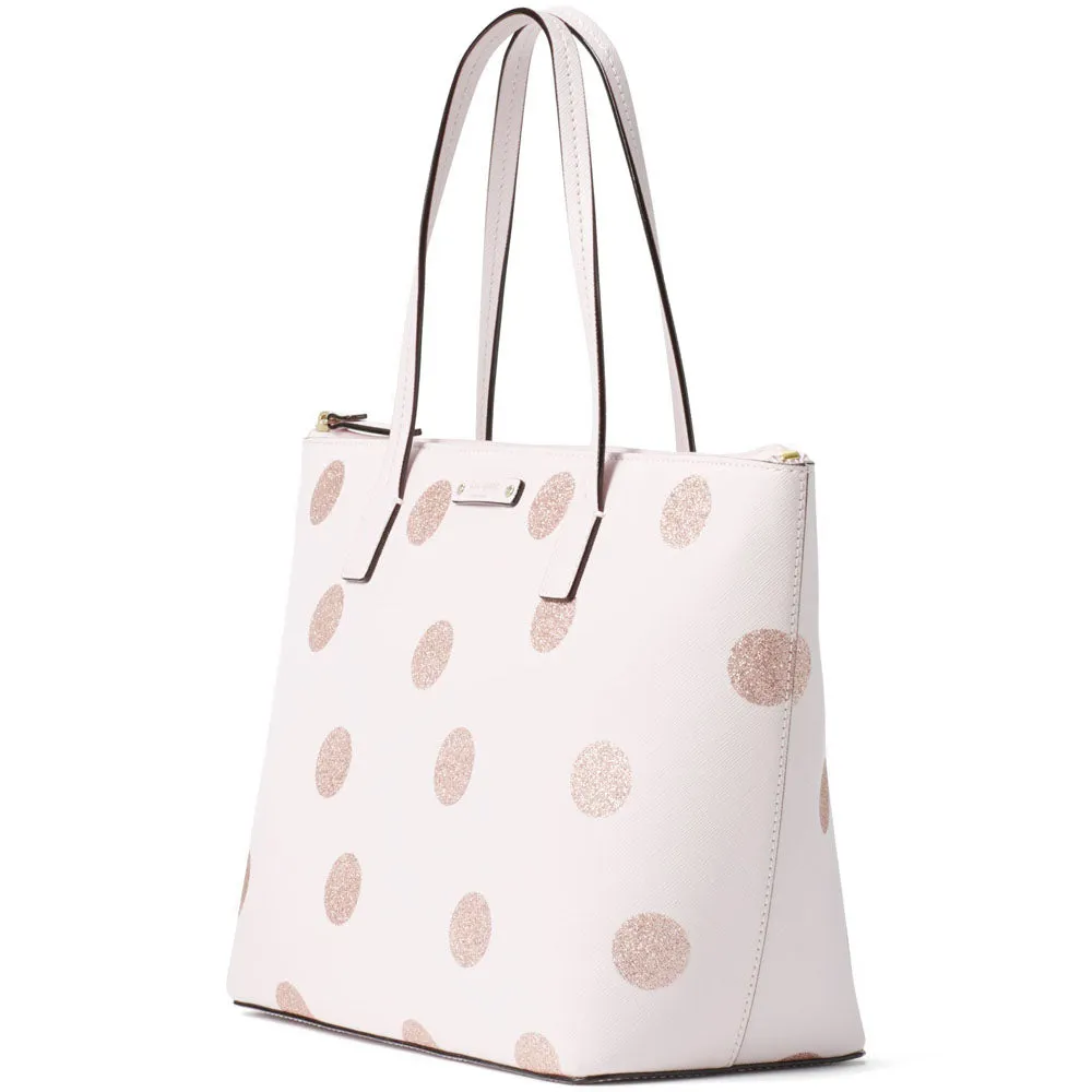 Haven Lane Hani Plum Dawn Glitter Polka Dots Tote