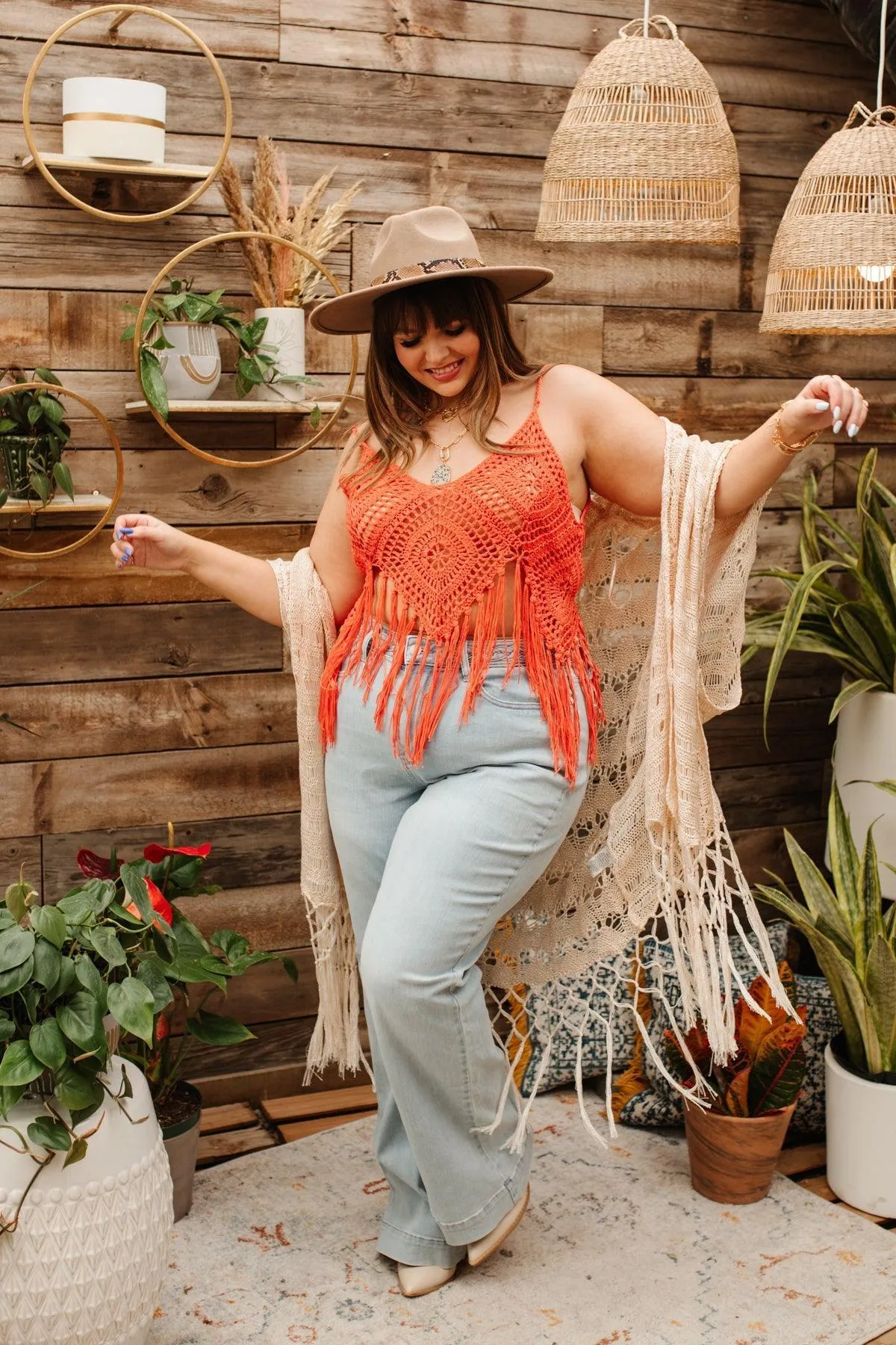 Hazel Blues® | Festival Fringe Tank in Orange