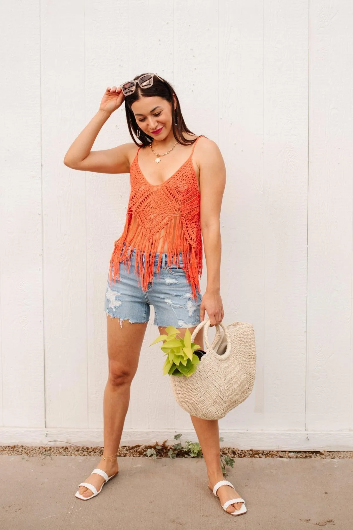 Hazel Blues® | Festival Fringe Tank in Orange