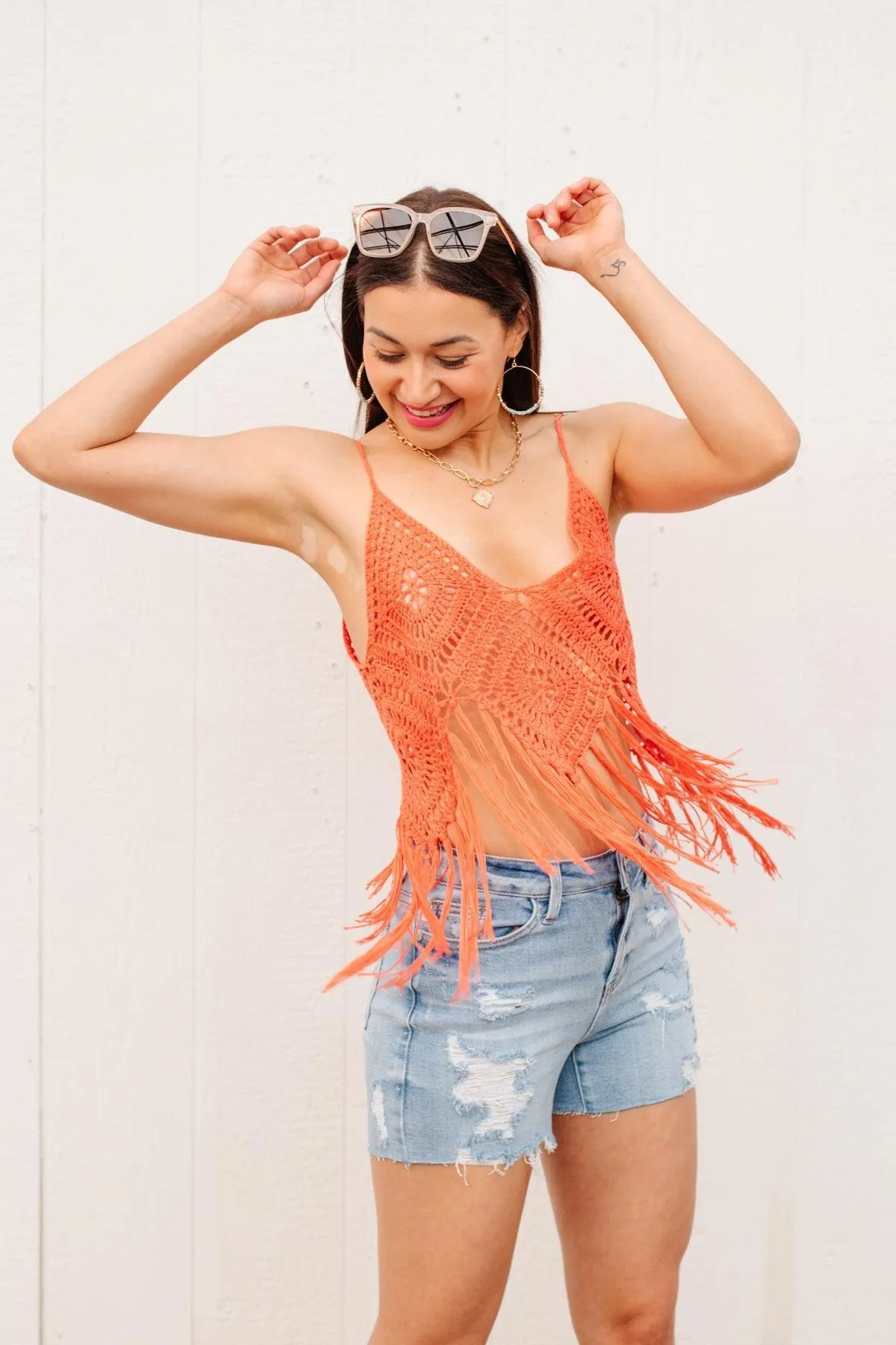 Hazel Blues® | Festival Fringe Tank in Orange