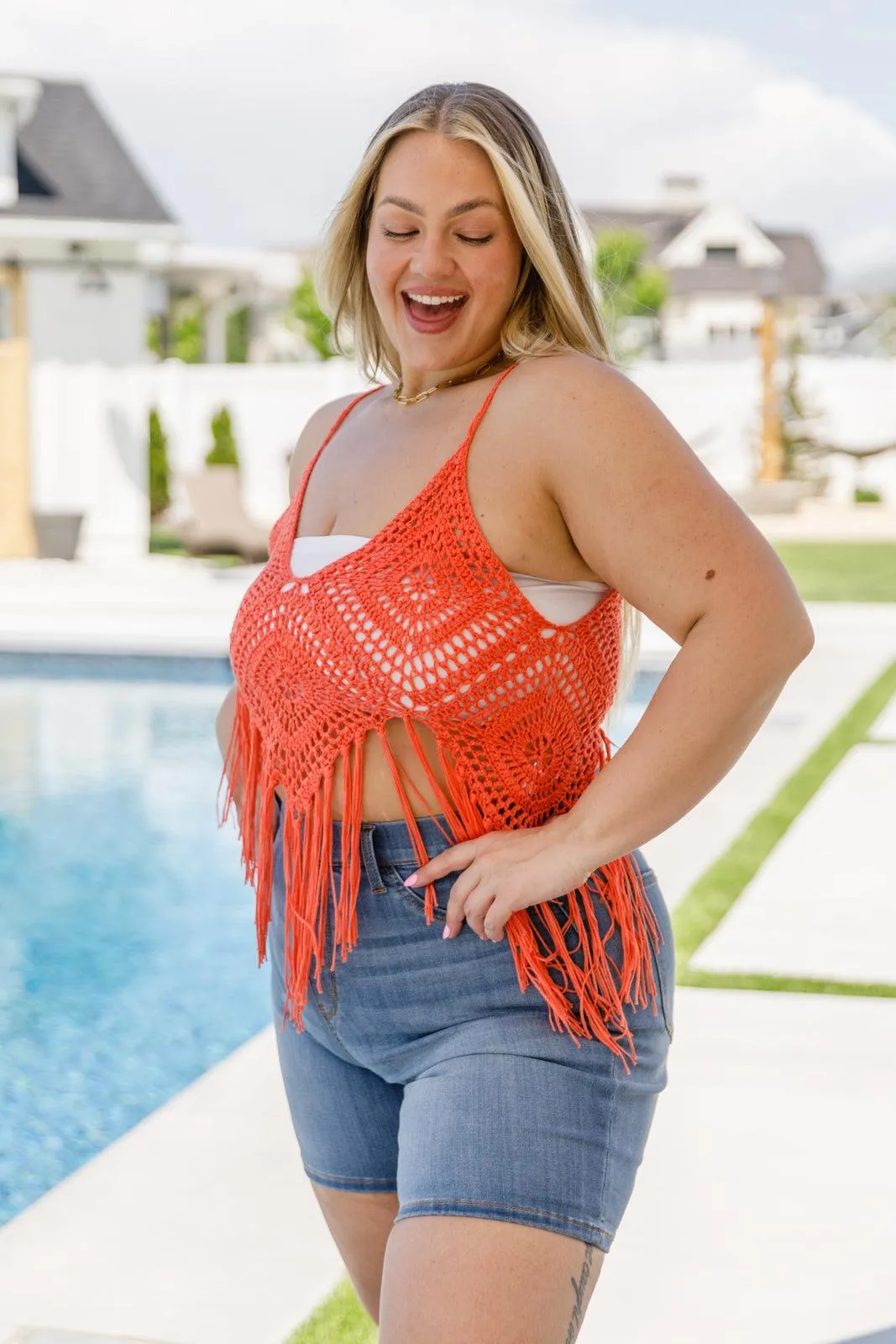 Hazel Blues® | Festival Fringe Tank in Orange