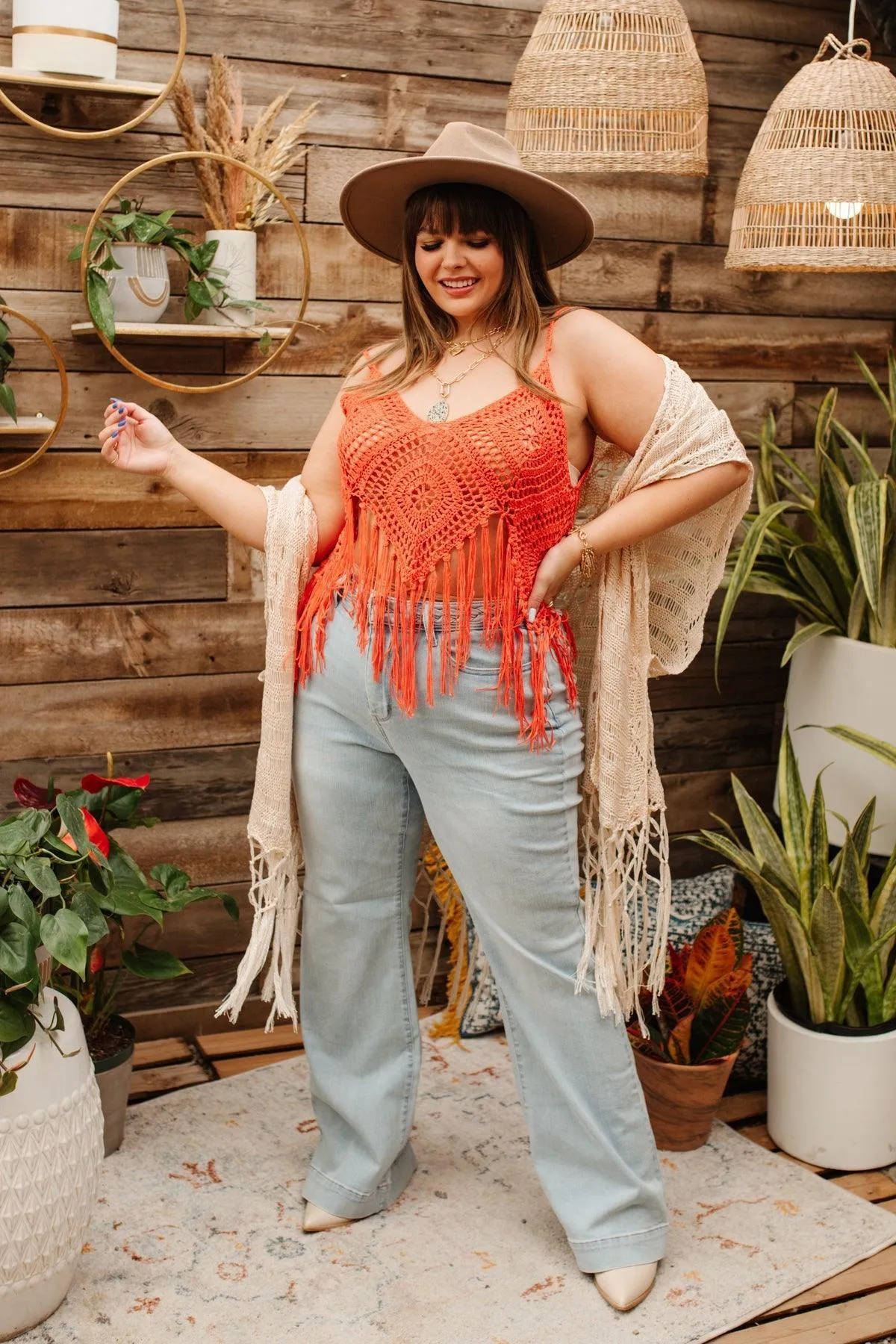 Hazel Blues® | Festival Fringe Tank in Orange