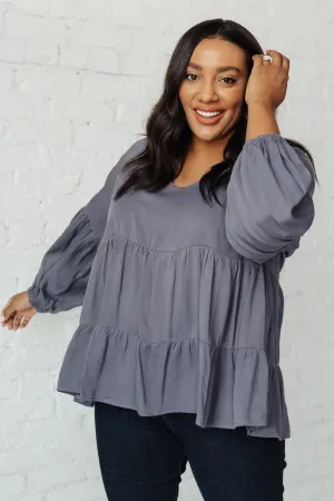 Hazel Blues® | Sassy Swing Top in Charcoal