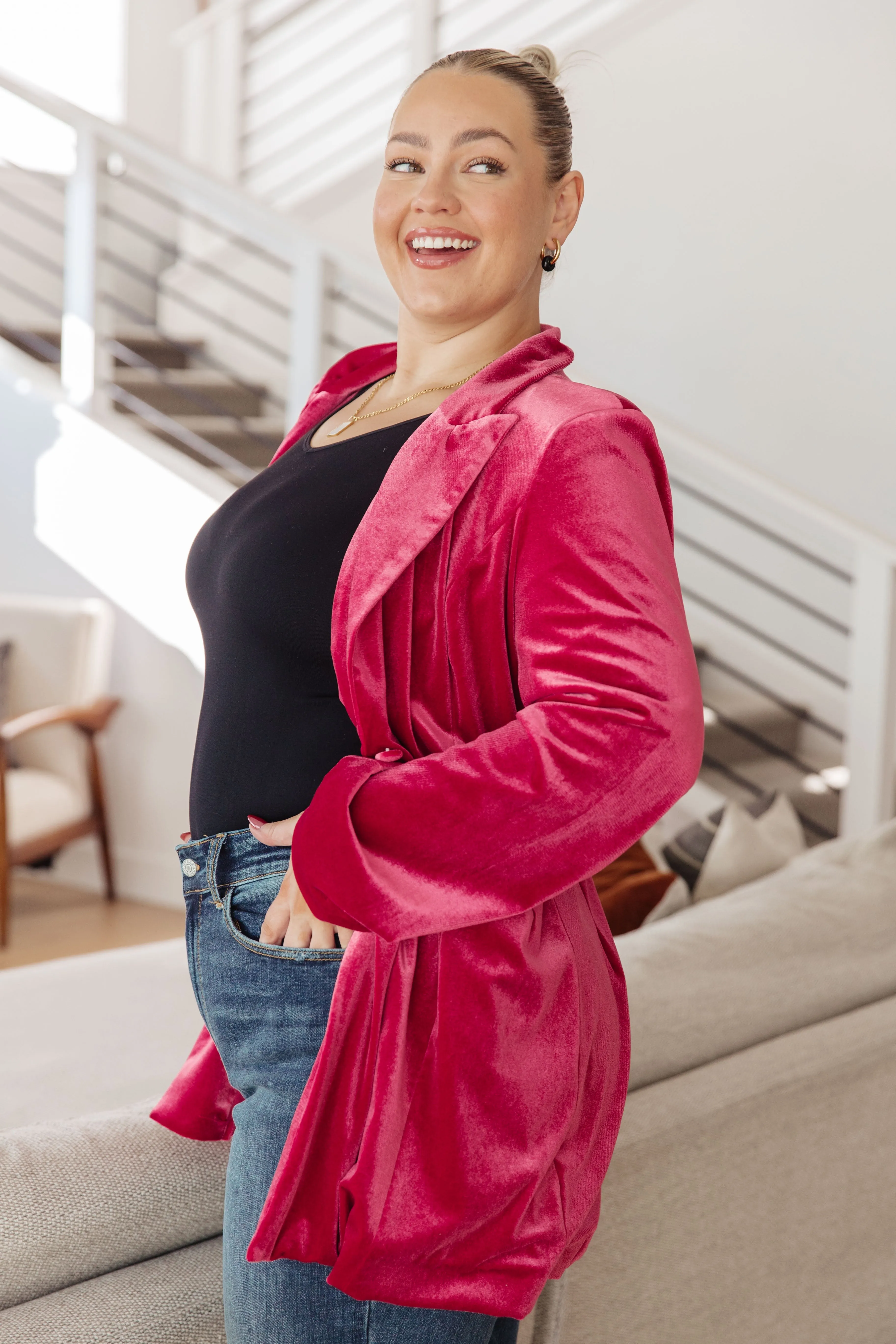 Hazel Blues® |  Verity Velvet Blazer