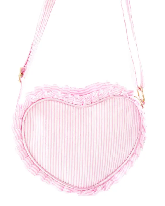 Heart Purse - Palmer Pink Seersucker