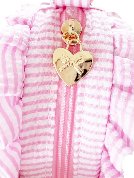 Heart Purse - Palmer Pink Seersucker