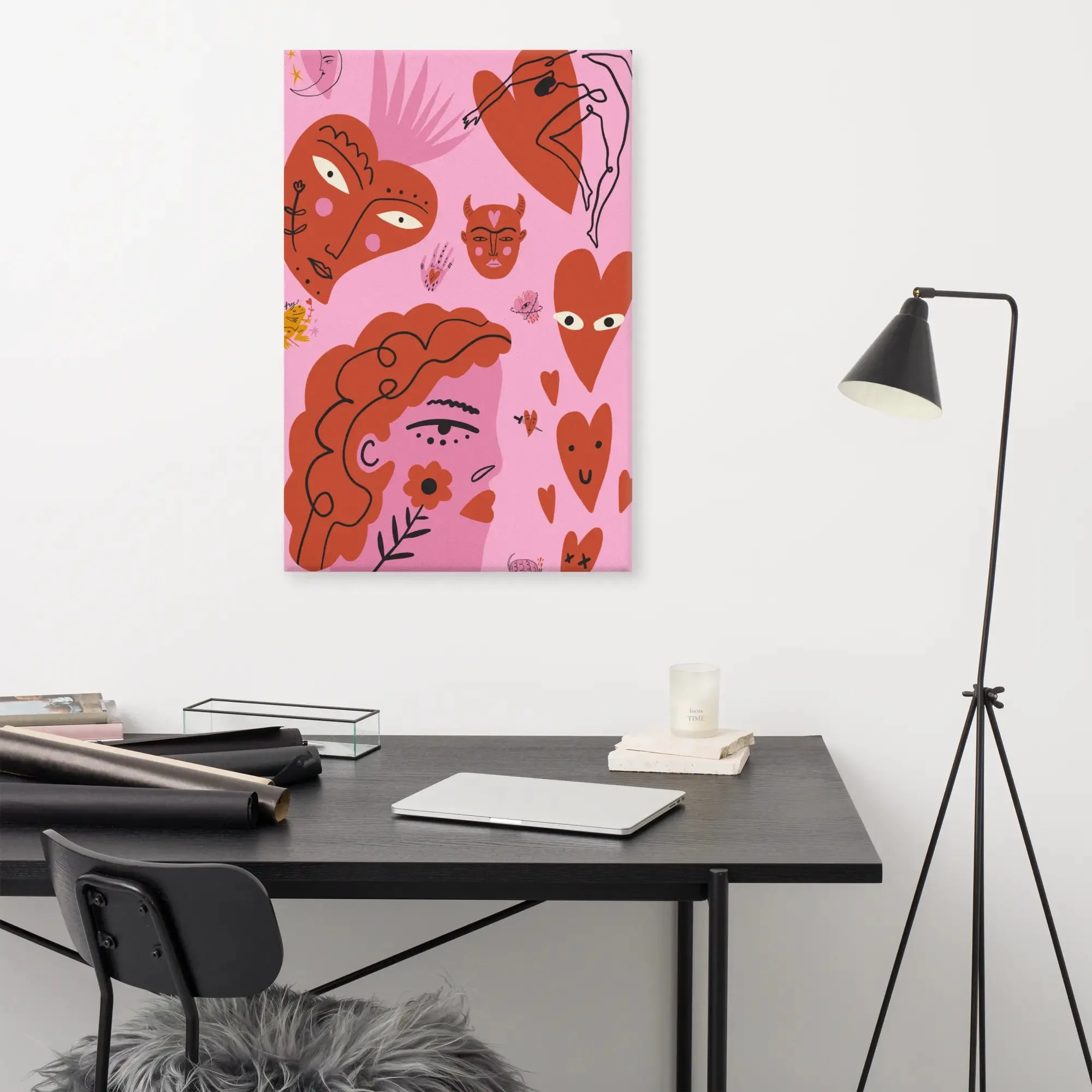 Heartstrings Unbound: Harsh Hearts Collection – Canvas Print No. 2