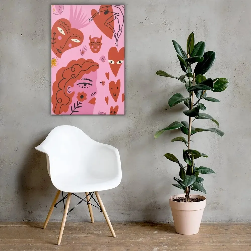 Heartstrings Unbound: Harsh Hearts Collection – Canvas Print No. 2